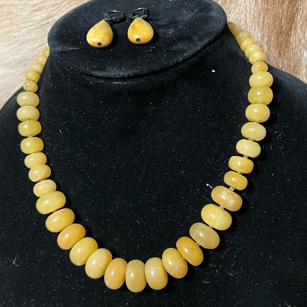 Vintage Lee sands natural citrine necklace set